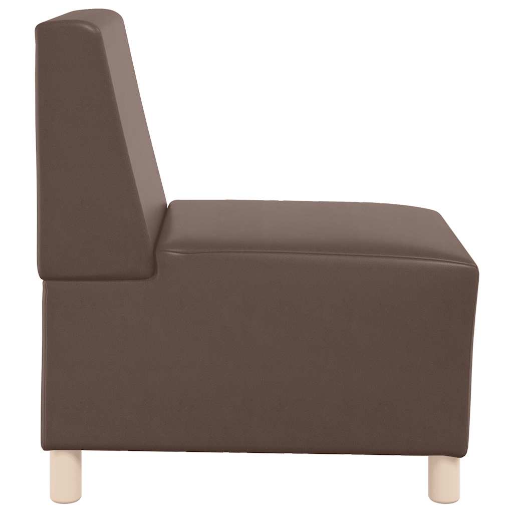 modulær sofa uden armlæn brun 55 cm kunstlæder