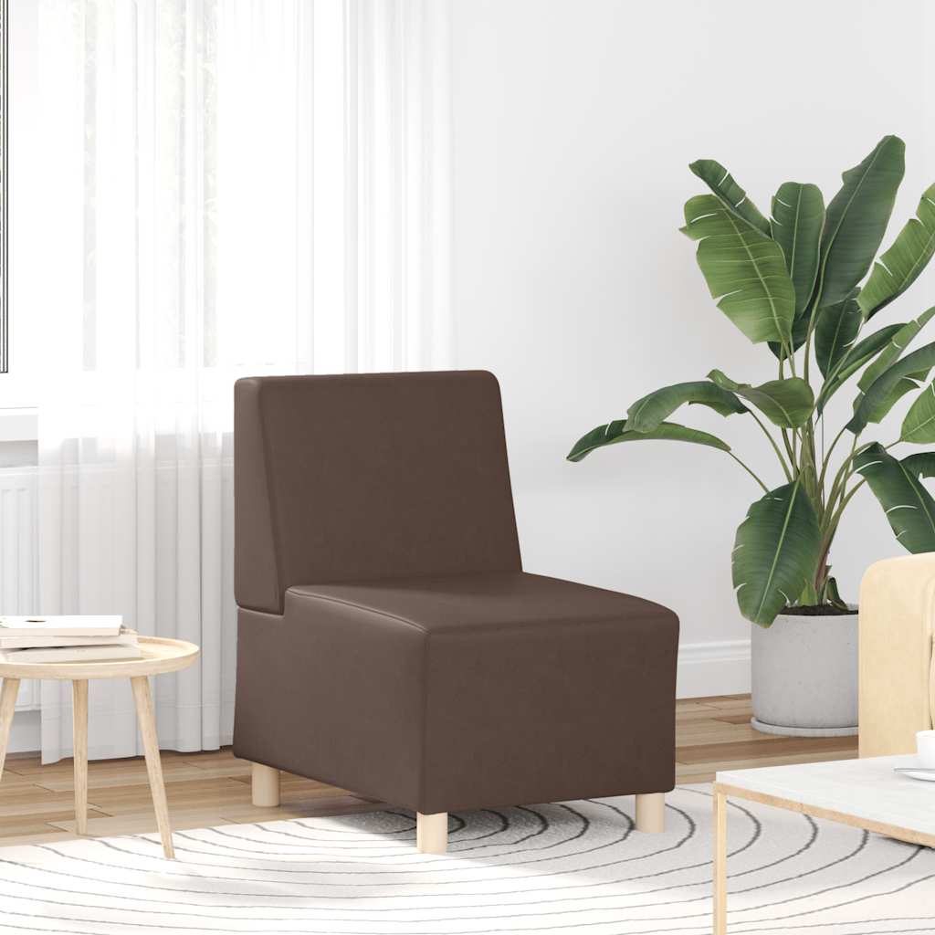 modulær sofa uden armlæn brun 55 cm kunstlæder