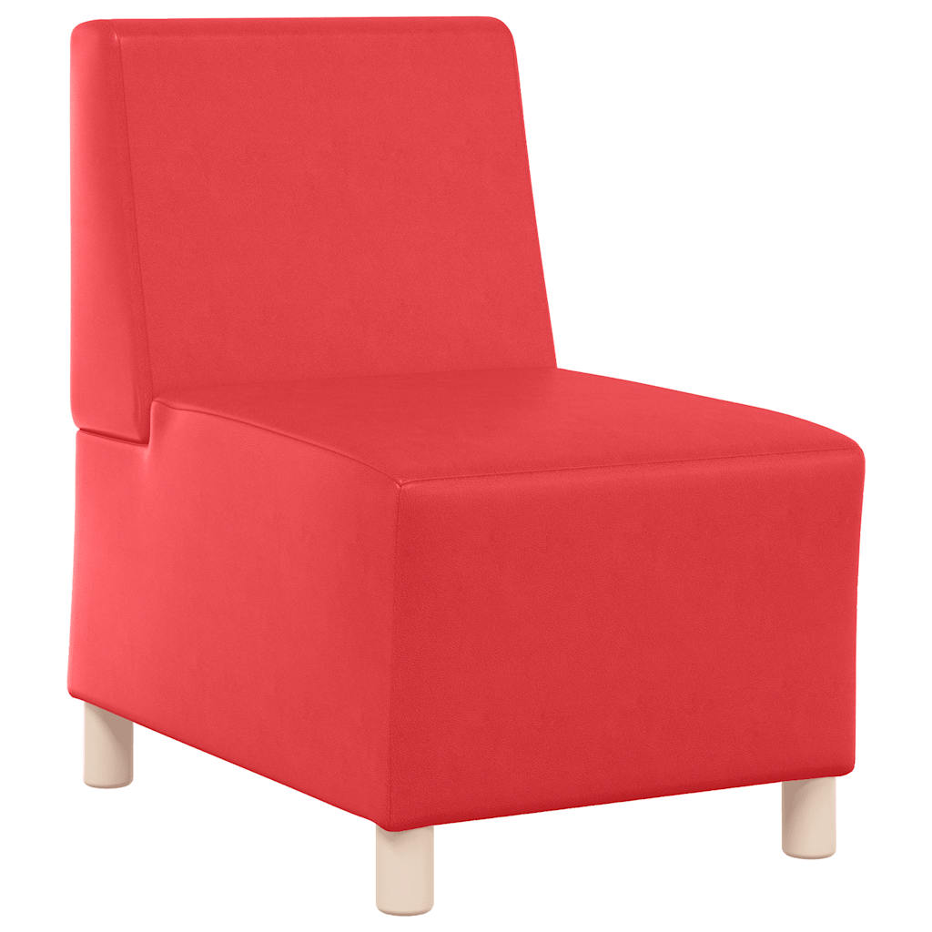 sofastol uden armlæn 55 cm kunstlæder rød
