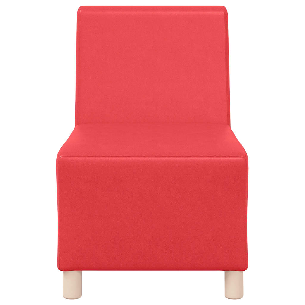 sofastol uden armlæn 55 cm kunstlæder rød