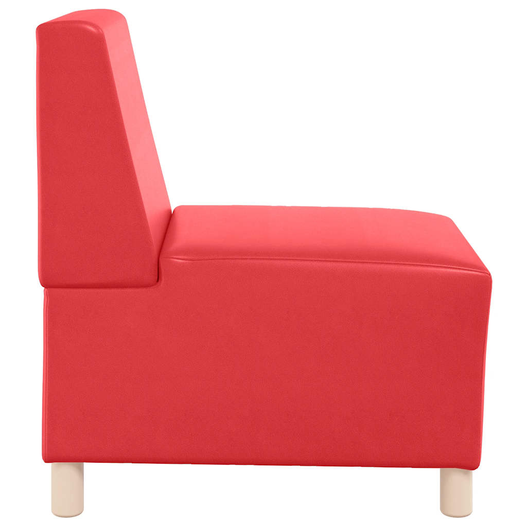sofastol uden armlæn 55 cm kunstlæder rød
