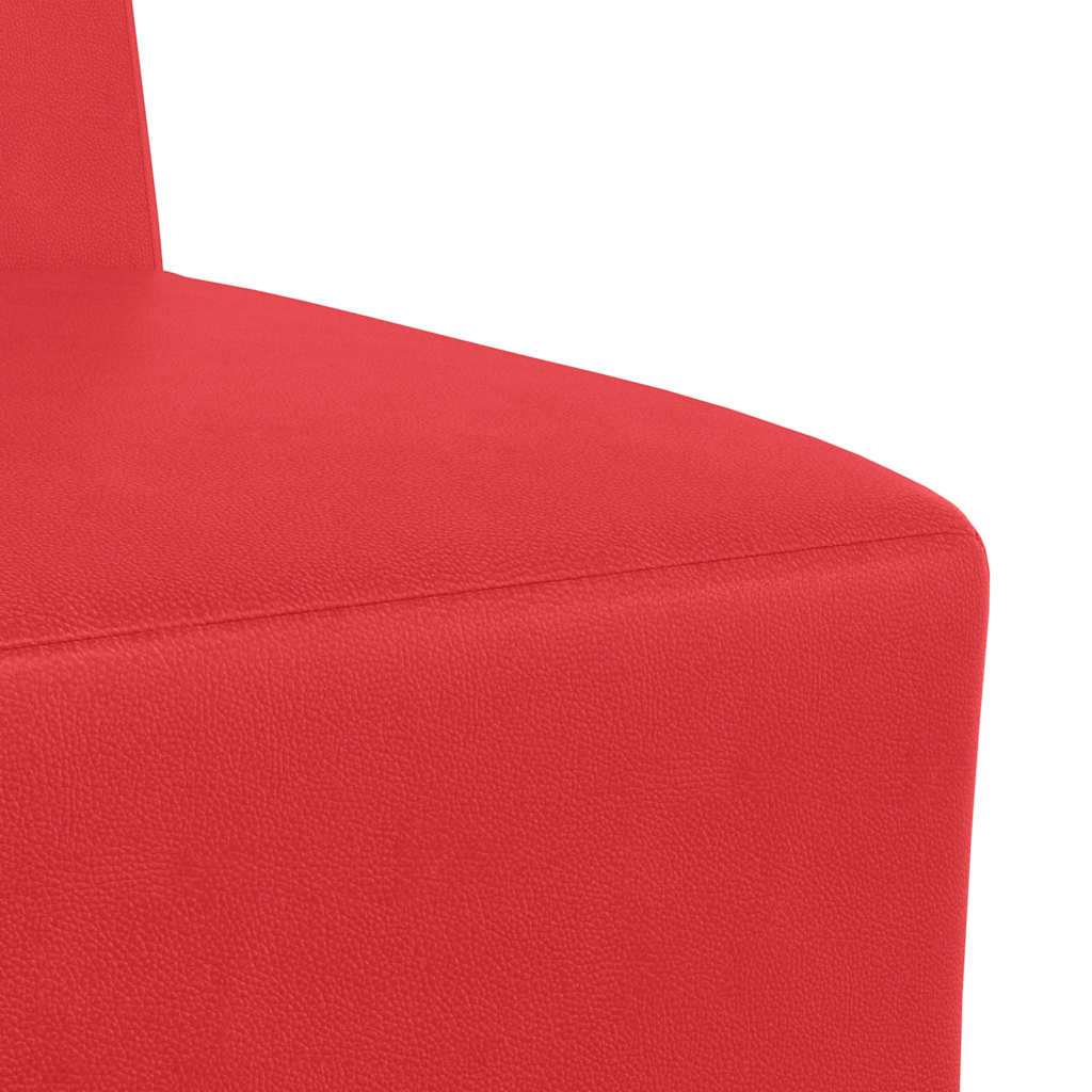 sofastol uden armlæn 55 cm kunstlæder rød