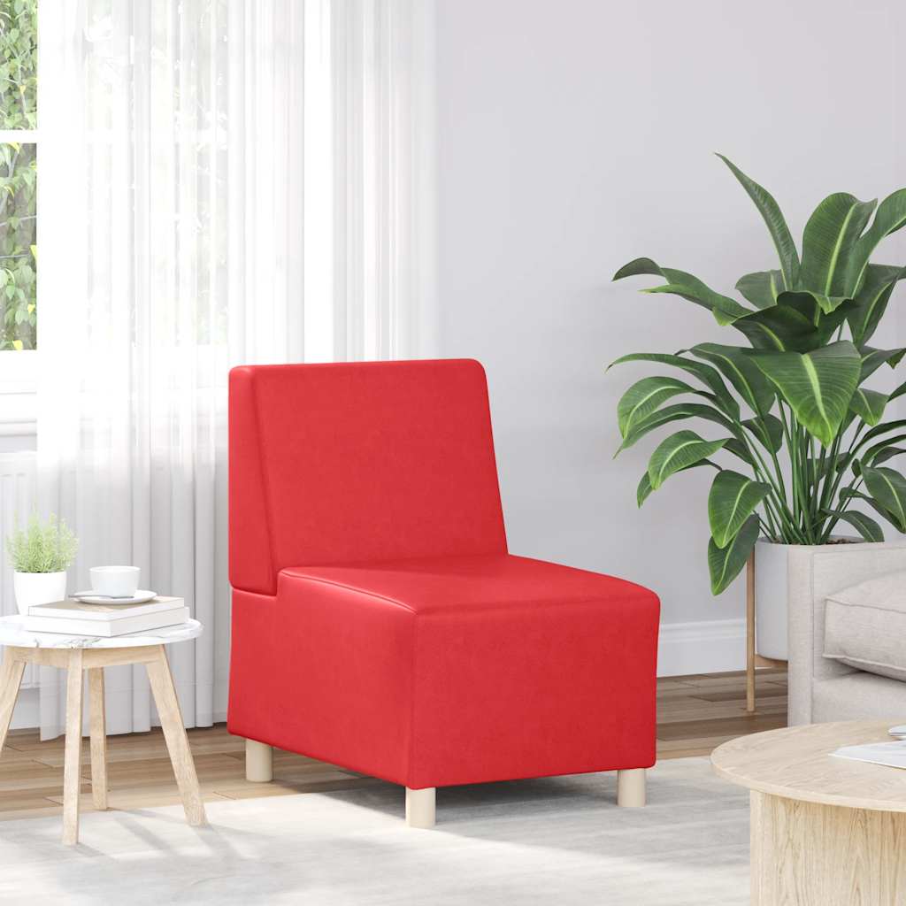 sofastol uden armlæn 55 cm kunstlæder rød