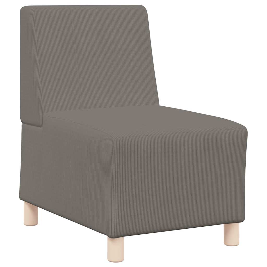 sofastol uden armlæn 55 cm fløjlsstof lysegrå