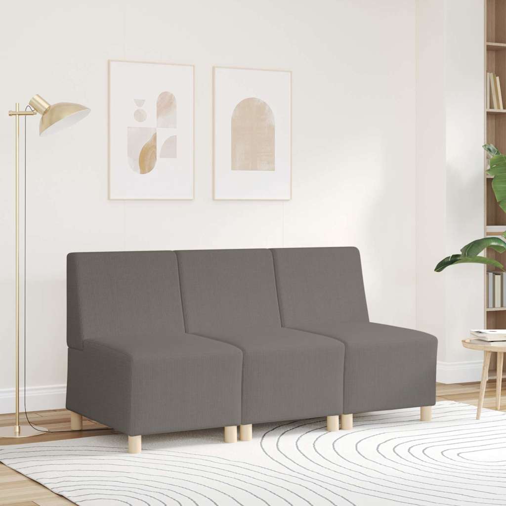 sofastol uden armlæn 55 cm fløjlsstof lysegrå