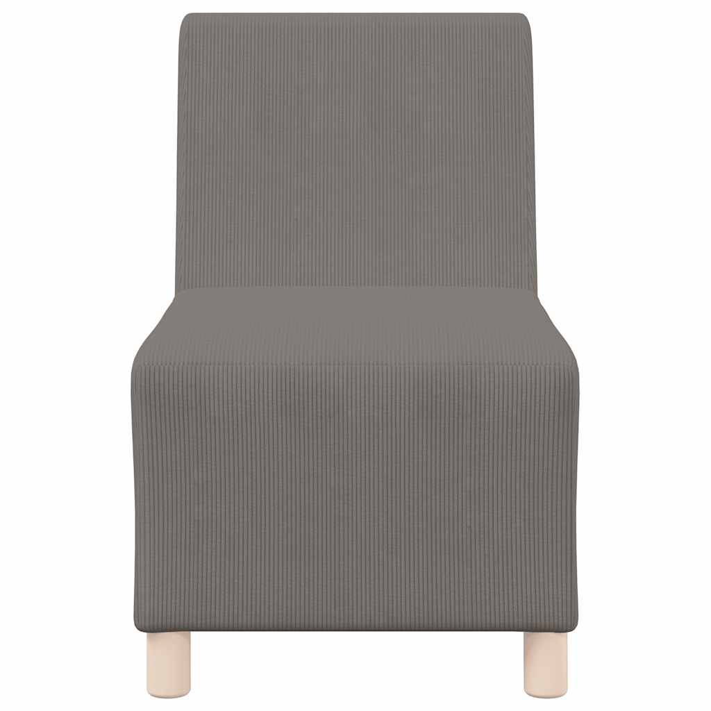 sofastol uden armlæn 55 cm fløjlsstof lysegrå