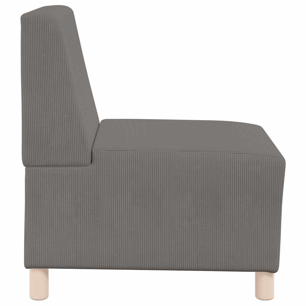 sofastol uden armlæn 55 cm fløjlsstof lysegrå