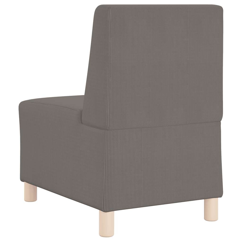sofastol uden armlæn 55 cm fløjlsstof lysegrå