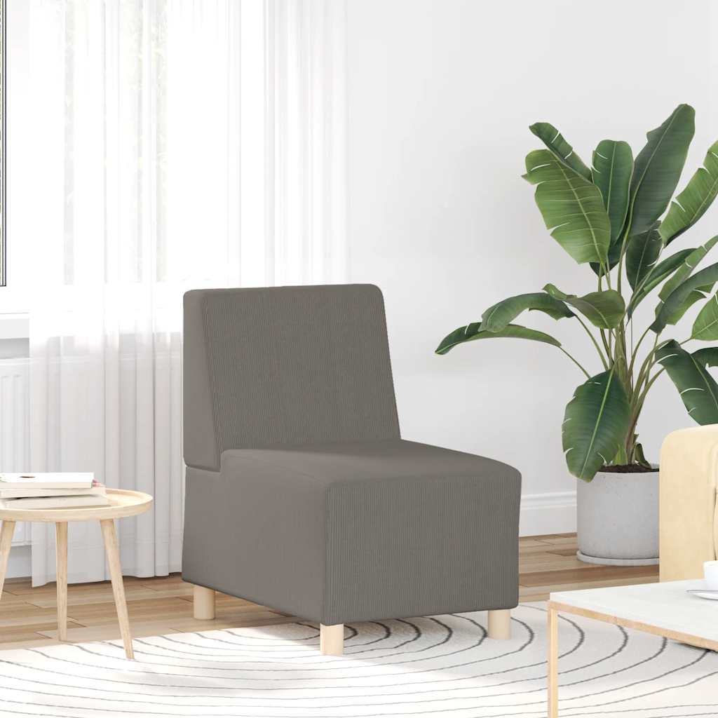 sofastol uden armlæn 55 cm fløjlsstof lysegrå