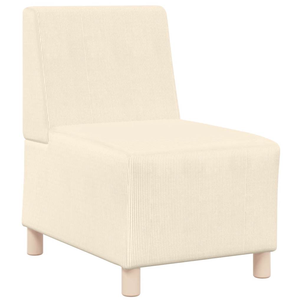 sofastol uden armlæn 55 cm fløjlsstof cremefarvet