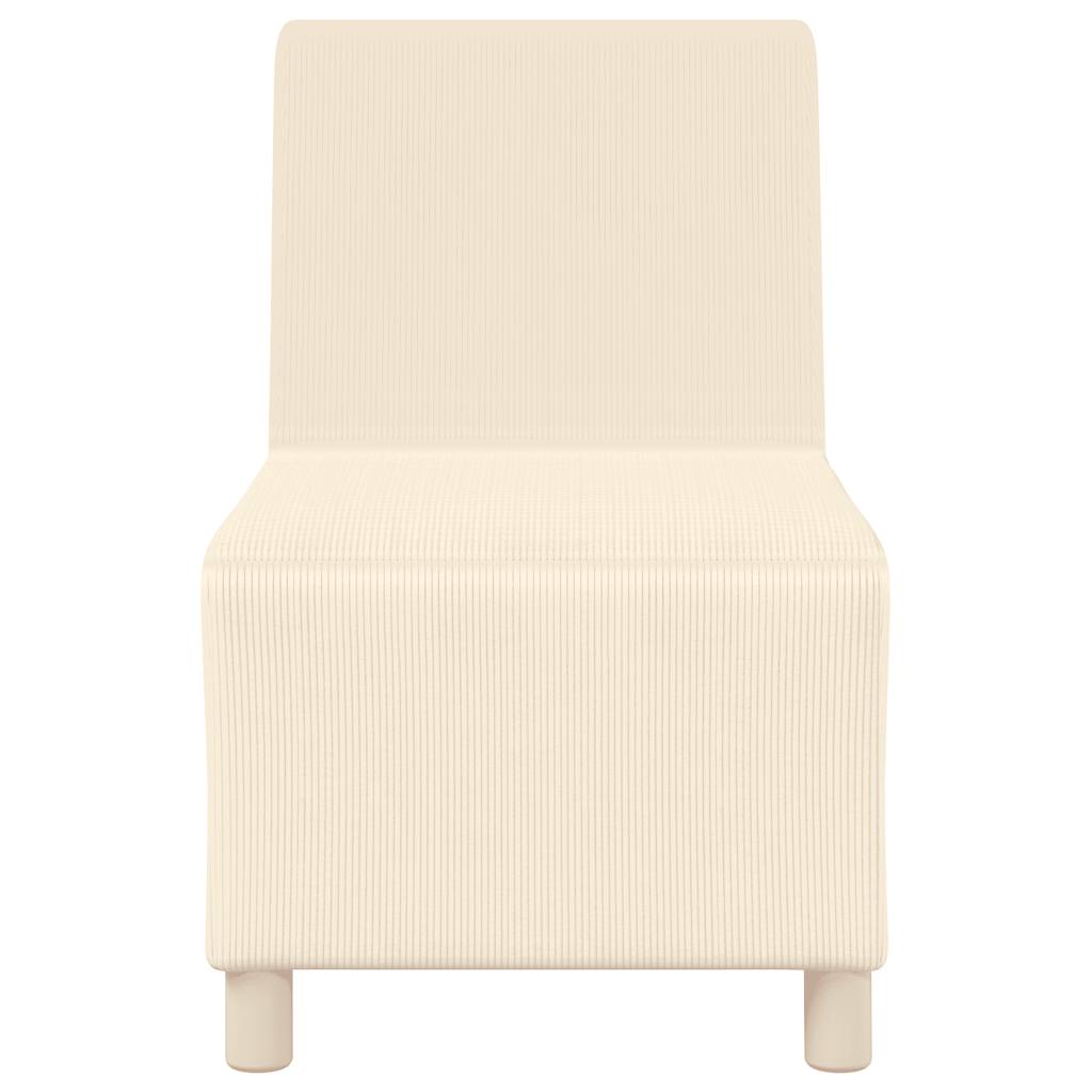 sofastol uden armlæn 55 cm fløjlsstof cremefarvet