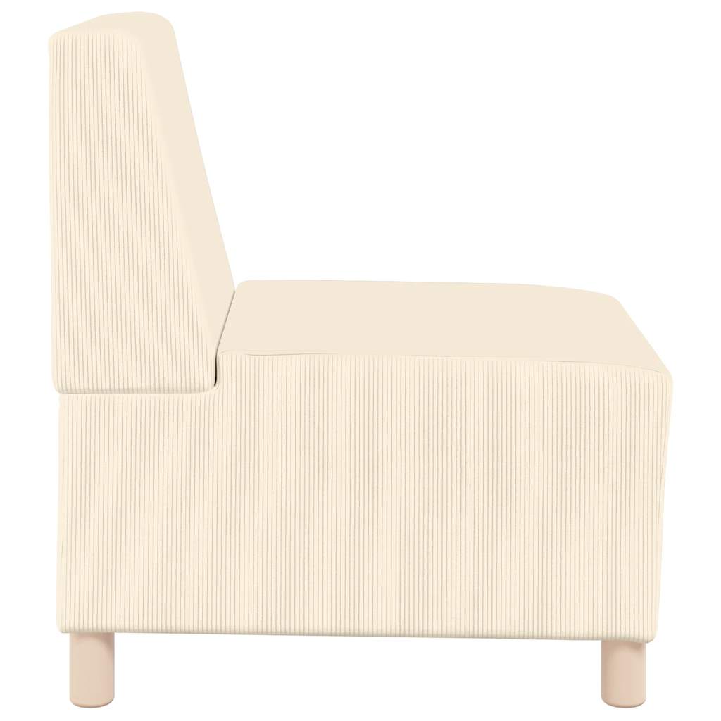 sofastol uden armlæn 55 cm fløjlsstof cremefarvet