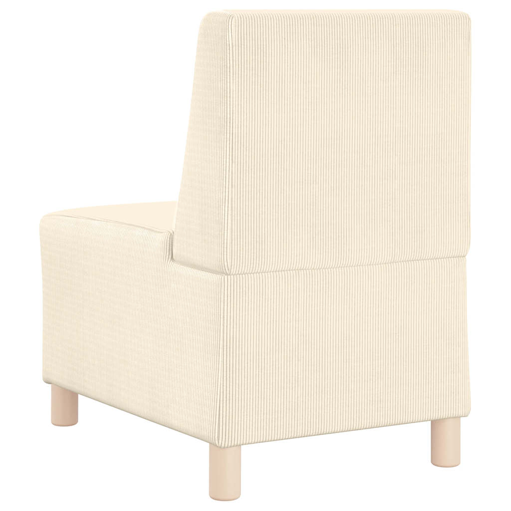 sofastol uden armlæn 55 cm fløjlsstof cremefarvet