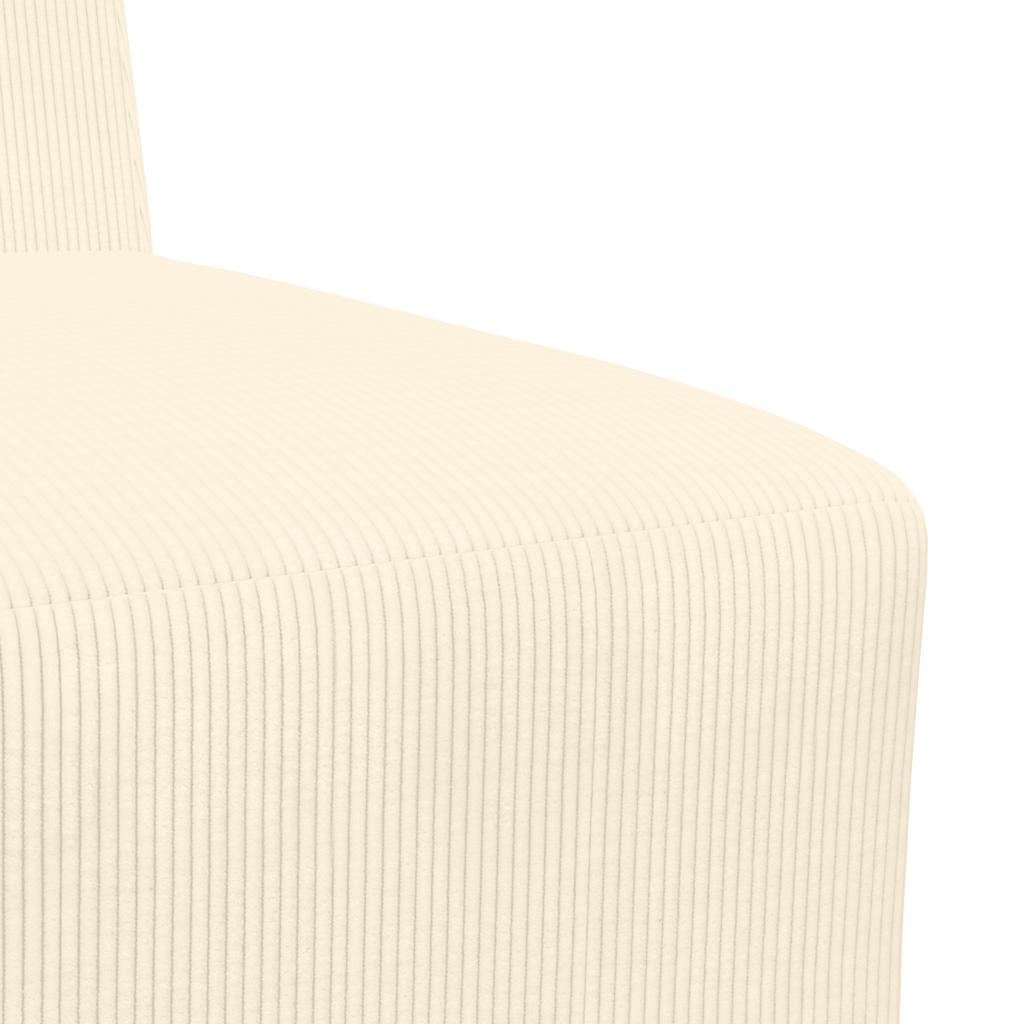 sofastol uden armlæn 55 cm fløjlsstof cremefarvet