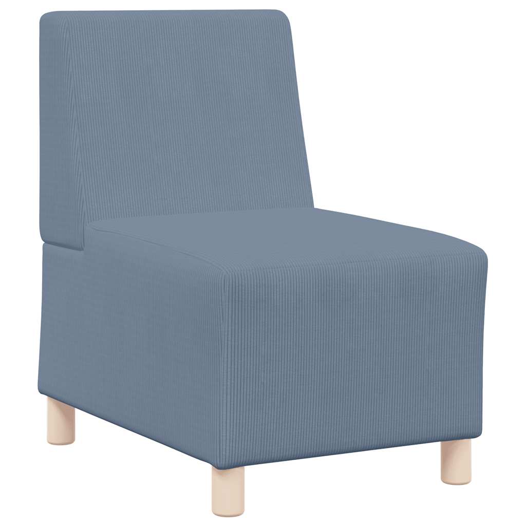 sofastol uden armlæn 55 cm fløjlsstof blå