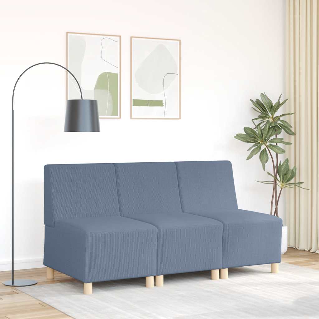 sofastol uden armlæn 55 cm fløjlsstof blå