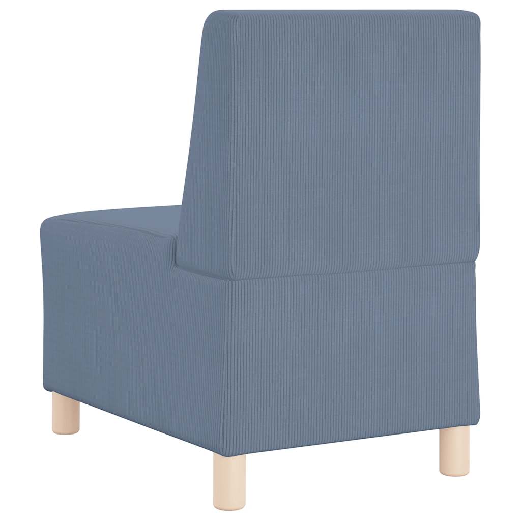 sofastol uden armlæn 55 cm fløjlsstof blå