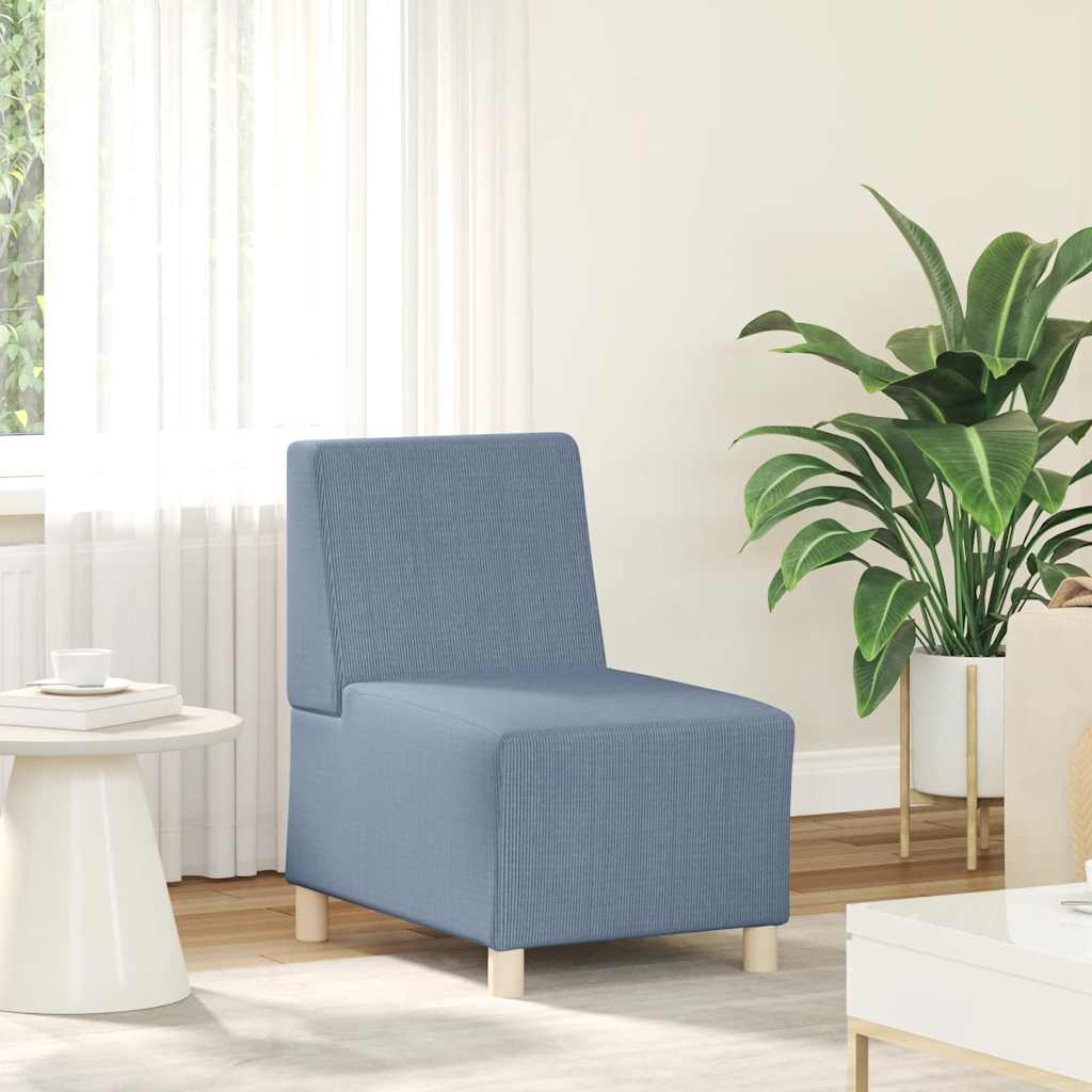 sofastol uden armlæn 55 cm fløjlsstof blå