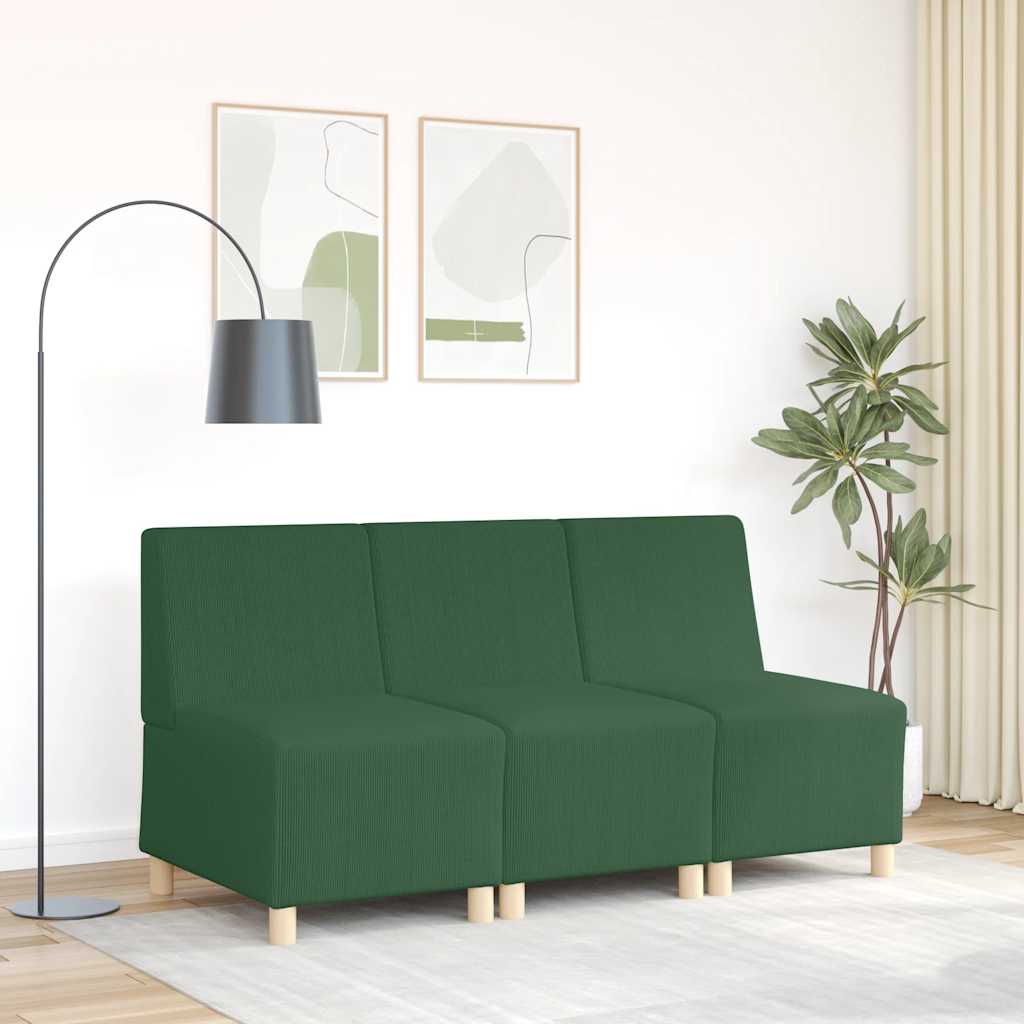 sofastol uden armlæn 55 cm fløjlsstof junglegrøn