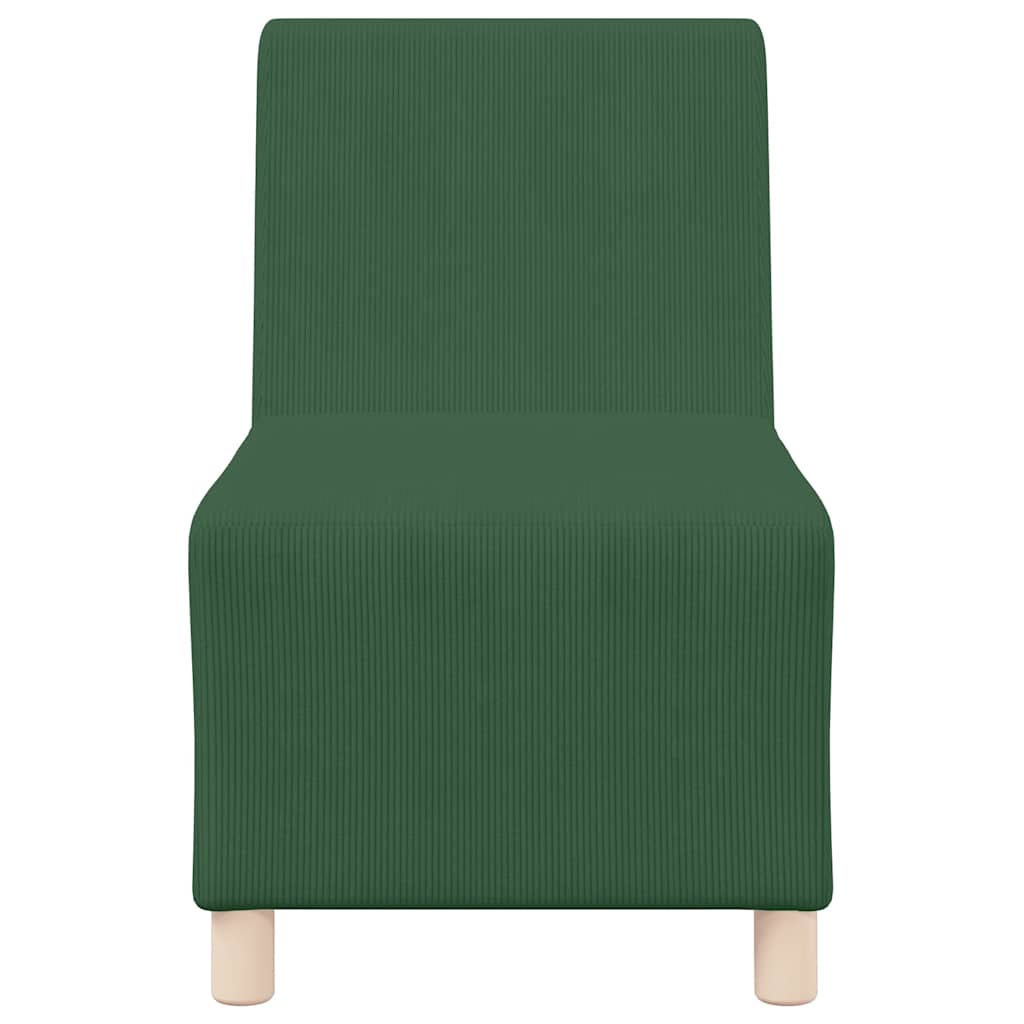 sofastol uden armlæn 55 cm fløjlsstof junglegrøn