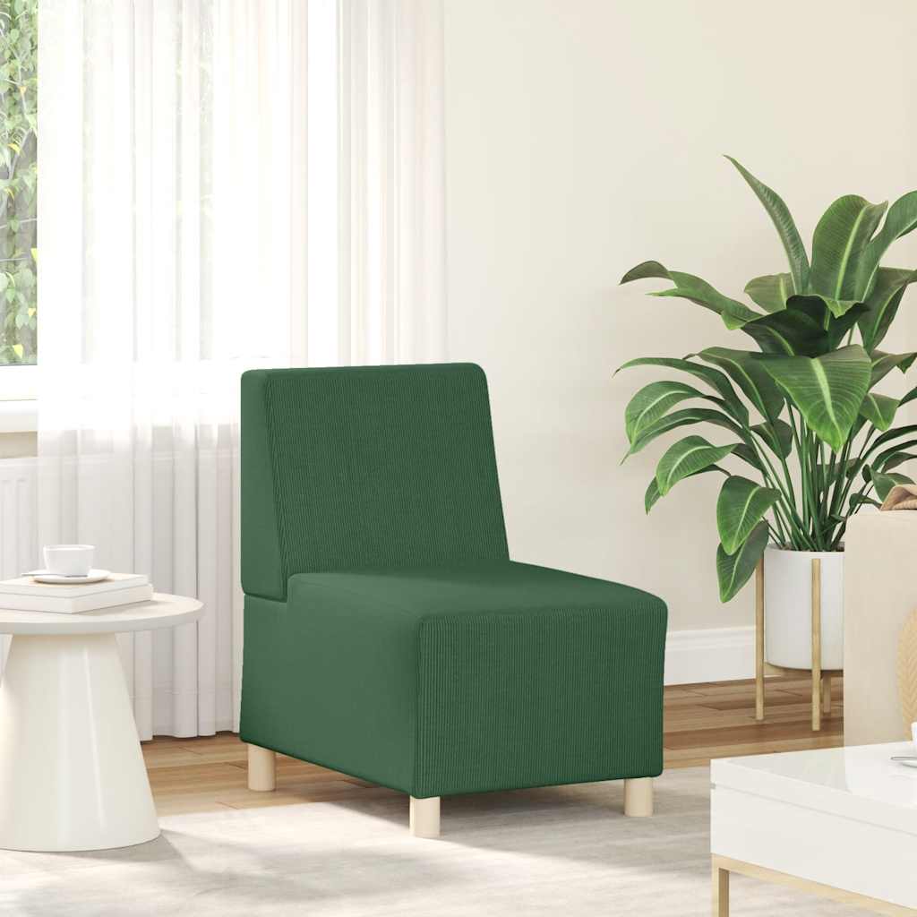 sofastol uden armlæn 55 cm fløjlsstof junglegrøn