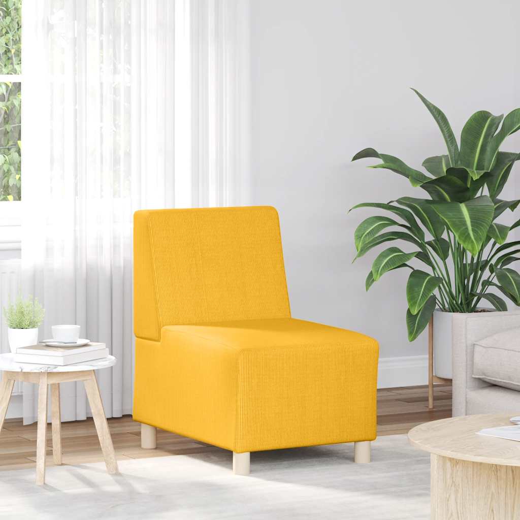 sofastol uden armlæn 55 cm stof lysegul