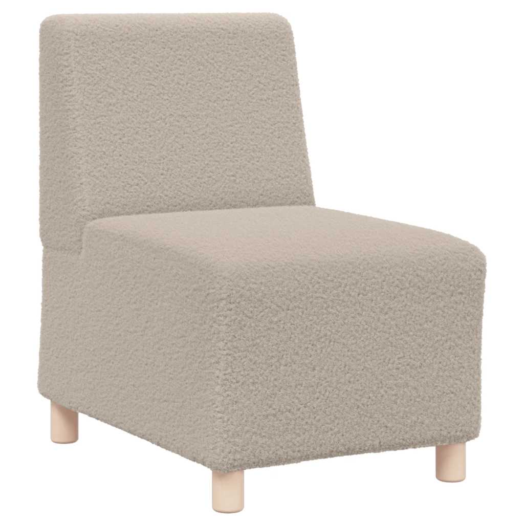 modulær sofa uden armlæn lysegrå 55 cm krøllet uldlignende stof