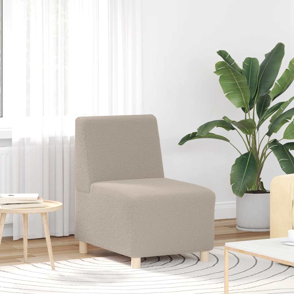 modulær sofa uden armlæn lysegrå 55 cm krøllet uldlignende stof