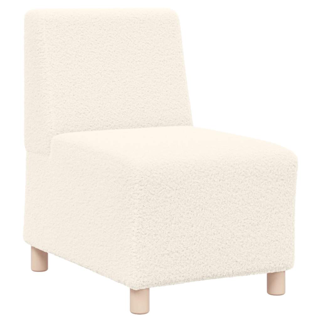 modulær sofa uden armlæn cremefarvet 55 cm krøllet uldlignende stof