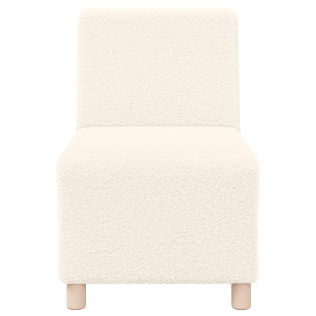 modulær sofa uden armlæn cremefarvet 55 cm krøllet uldlignende stof