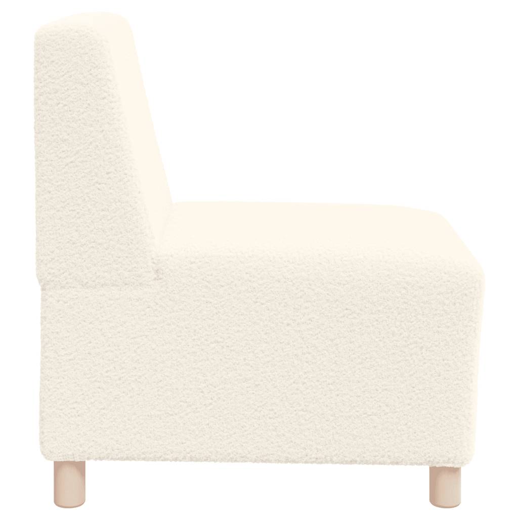 modulær sofa uden armlæn cremefarvet 55 cm krøllet uldlignende stof