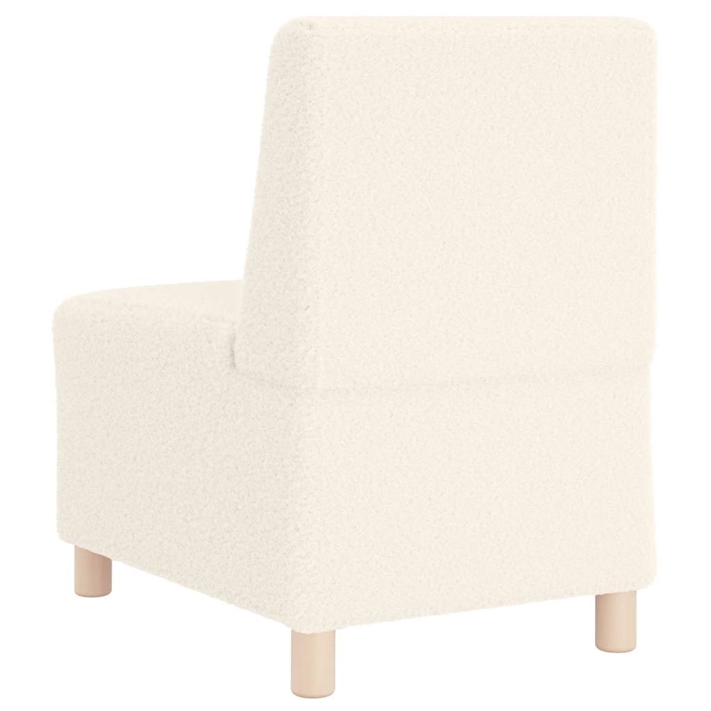modulær sofa uden armlæn cremefarvet 55 cm krøllet uldlignende stof