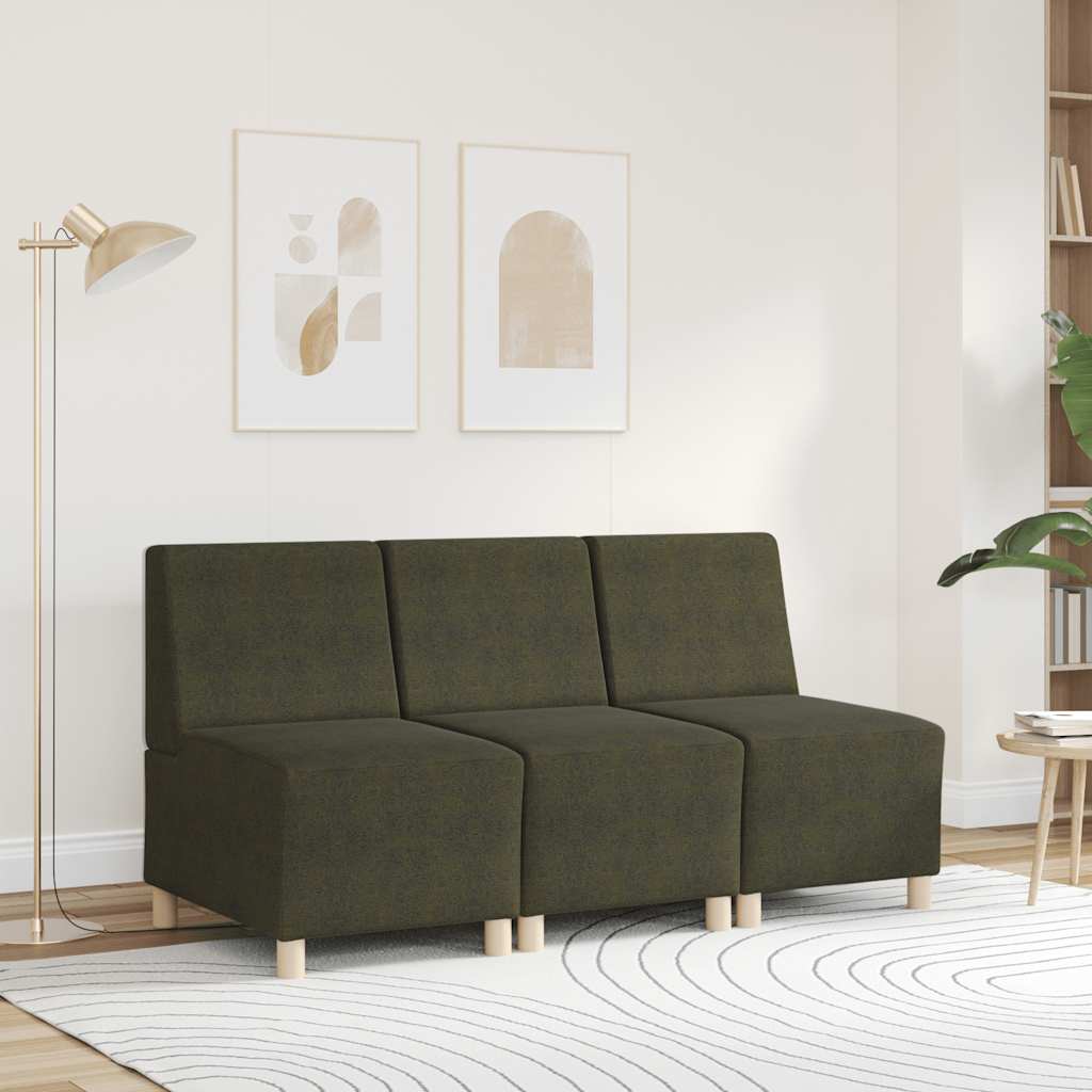 sofastol uden armlæn 55 cm imiteret ruskind armygrøn