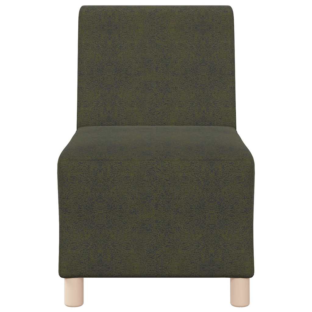 sofastol uden armlæn 55 cm imiteret ruskind armygrøn