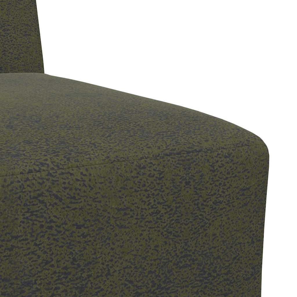 sofastol uden armlæn 55 cm imiteret ruskind armygrøn