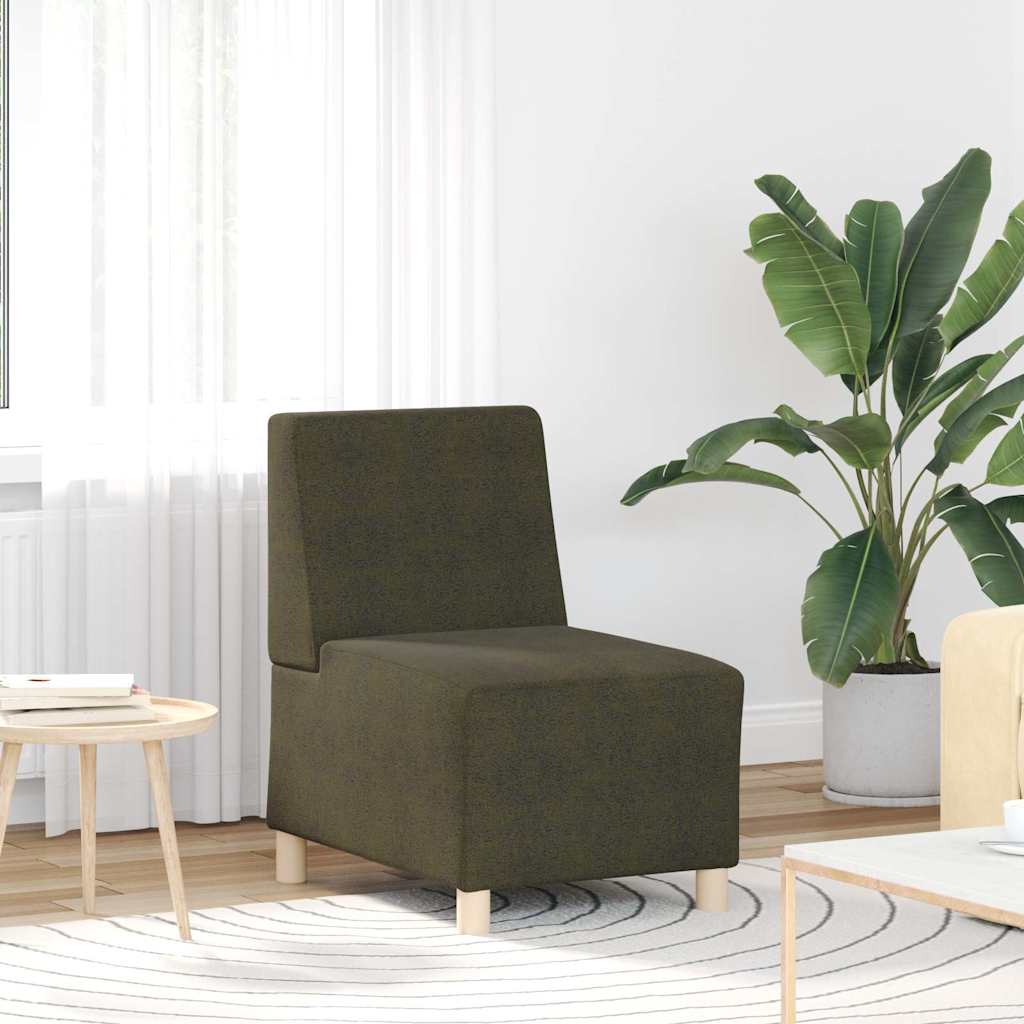 sofastol uden armlæn 55 cm imiteret ruskind armygrøn