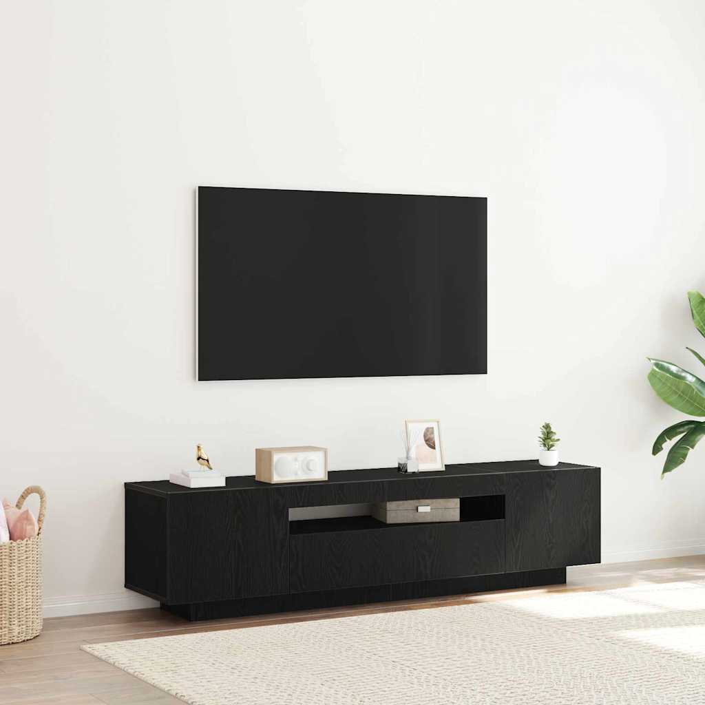 TV-skab Sort 160 x 35 x 40 cm Konstrueret træ