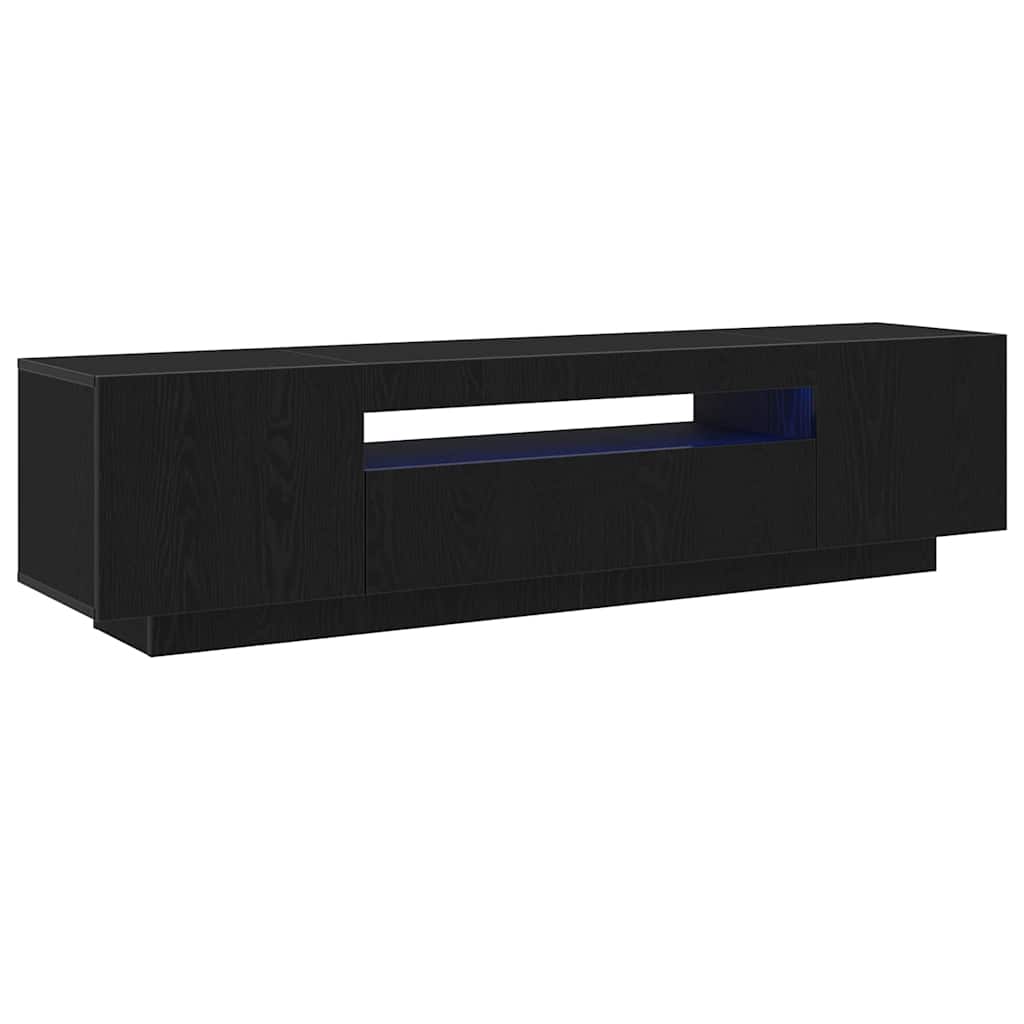 TV-skab Sort 160 x 35 x 40 cm Konstrueret træ