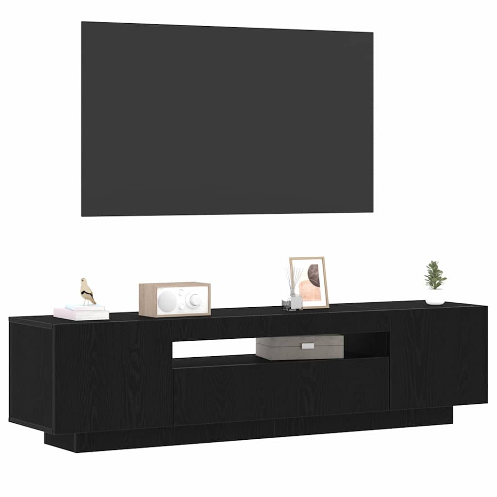 TV-skab Sort 160 x 35 x 40 cm Konstrueret træ