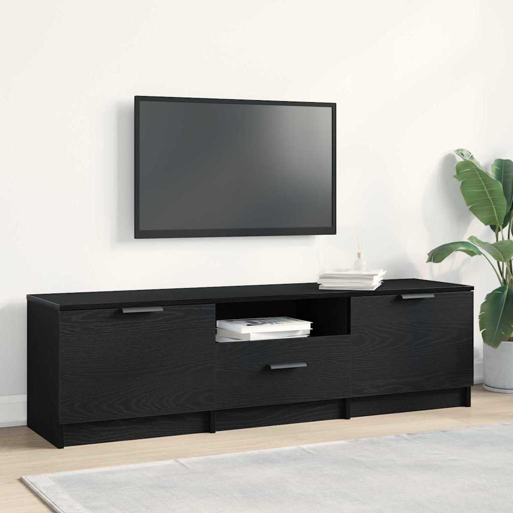 TV-skab med skuffe Sort 140 x 35 x 40 cm Konstrueret træ
