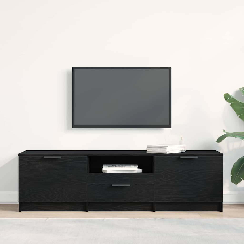 TV-skab med skuffe Sort 140 x 35 x 40 cm Konstrueret træ