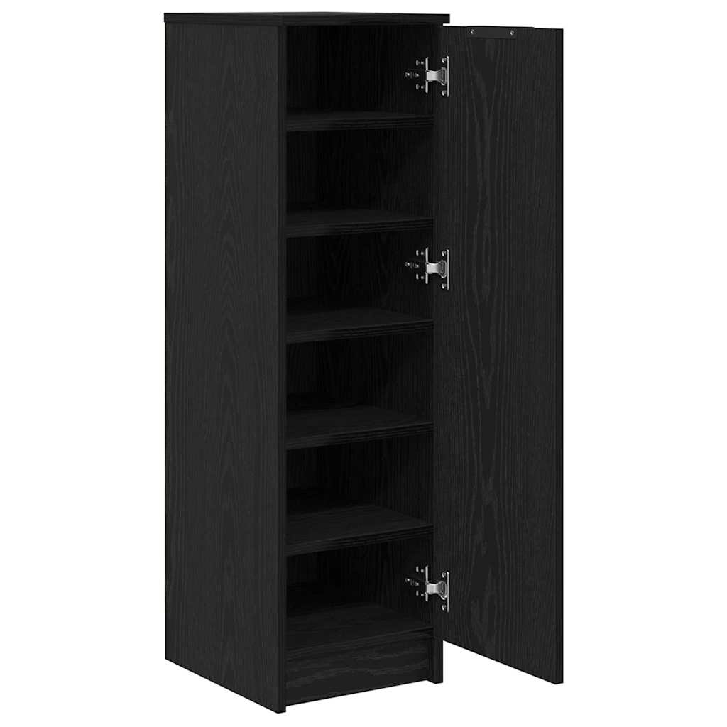 Skoskab med hylde Sort eg 29.5 x 35 x 101 cm Konstrueret træ
