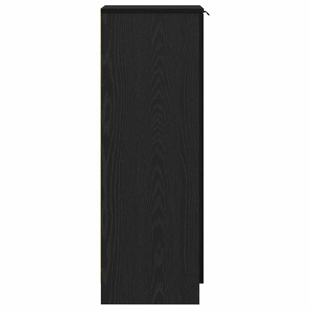 Skoskab med hylde Sort eg 29.5 x 35 x 101 cm Konstrueret træ