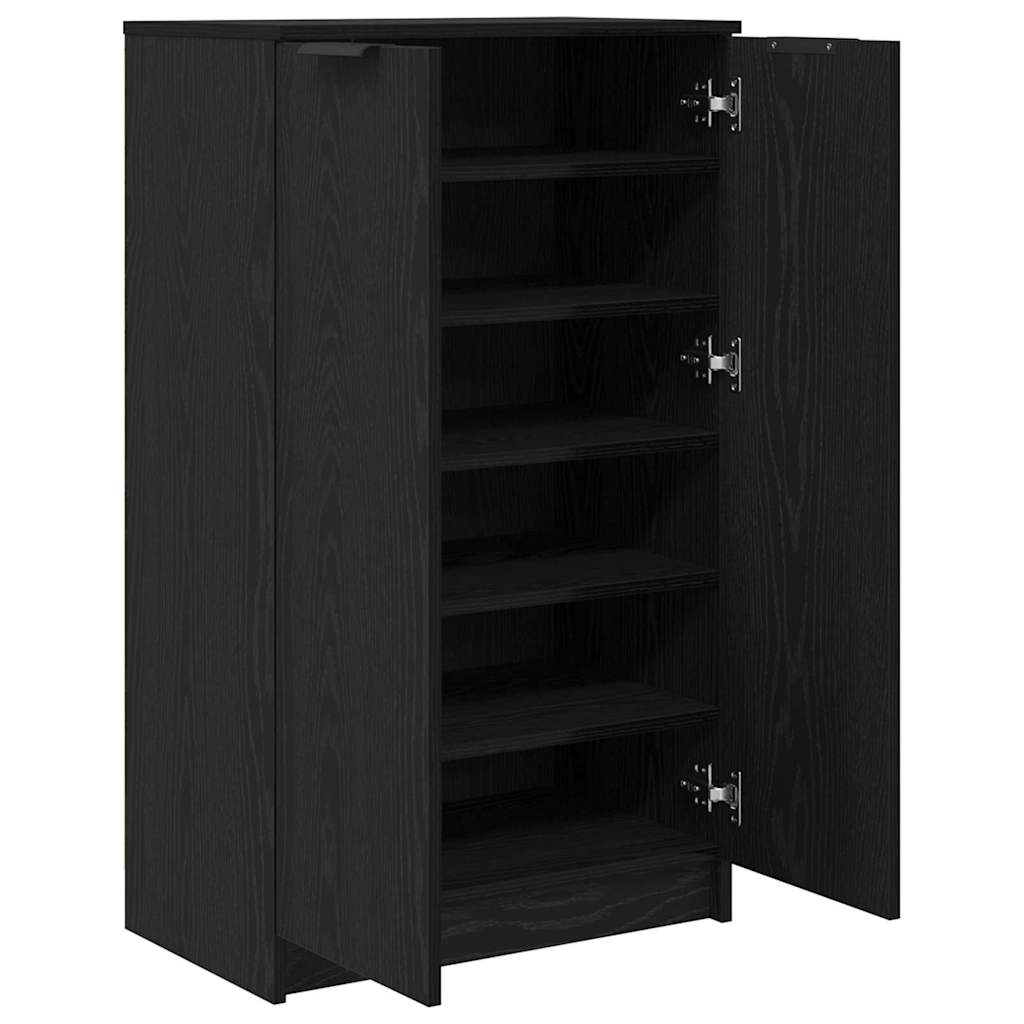 Skoskab med hylde Sort eg 59 x 35 x 100 cm Konstrueret træ