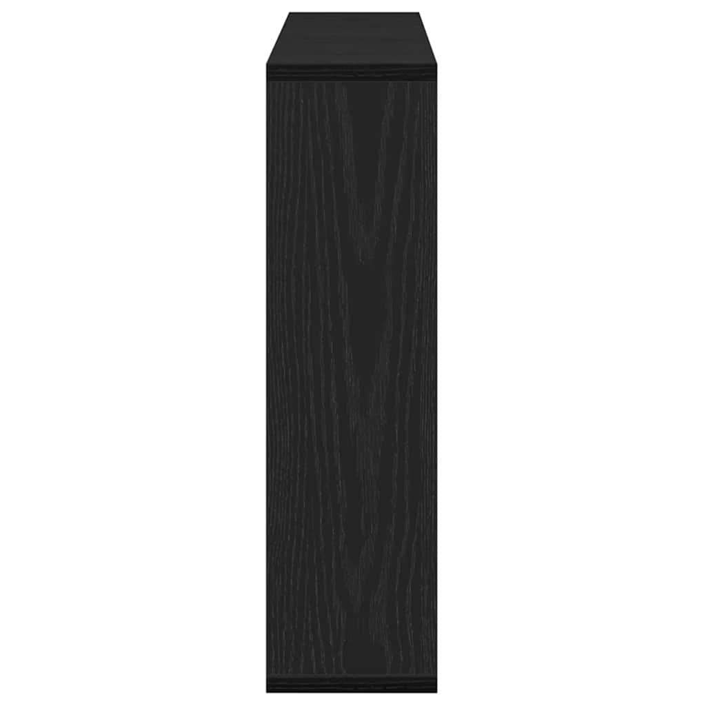 Spejlskab med spejllys Sort eg 76 x 15 x 55 cm Konstrueret træ