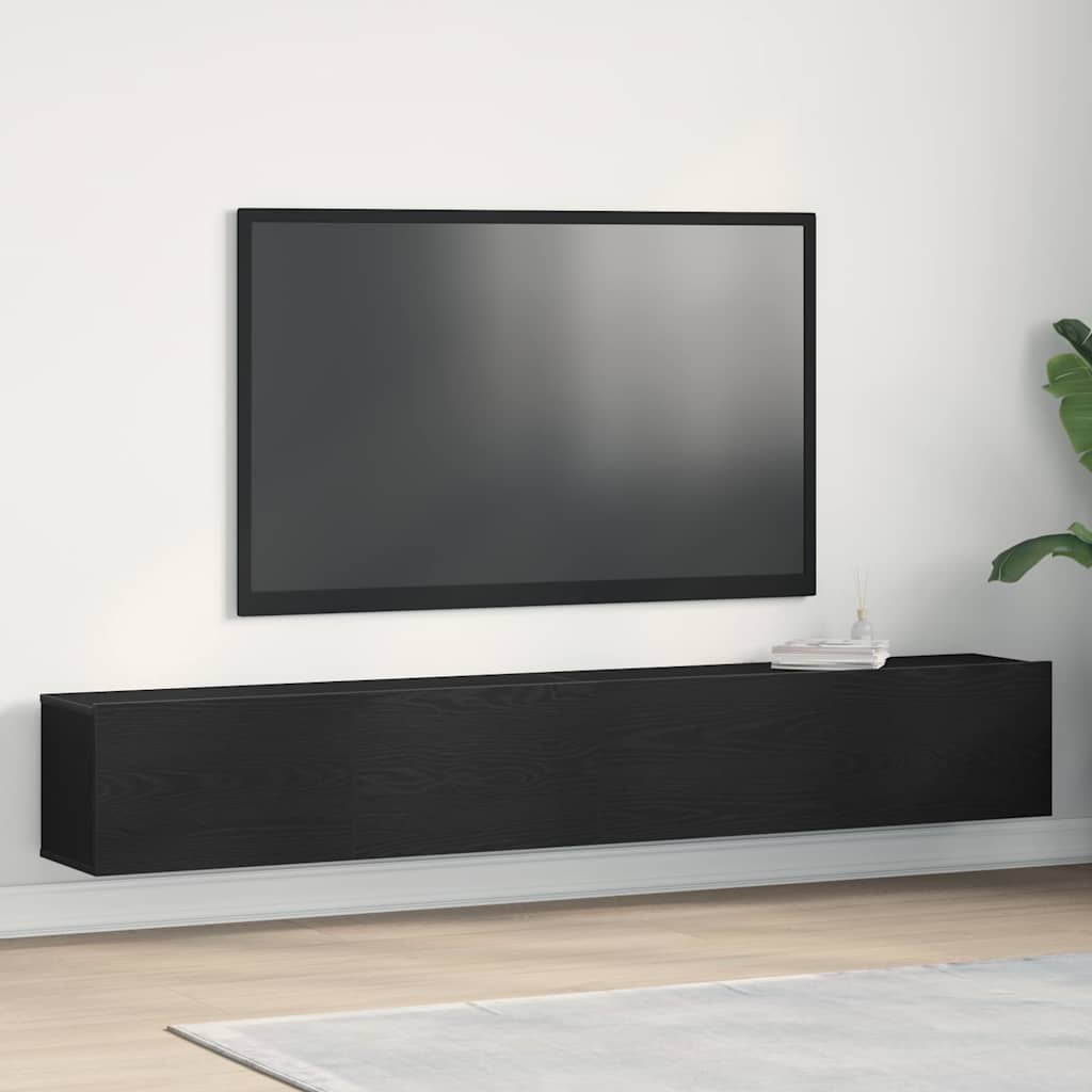 TV-skab 2 pcs Sort 100 x 30 x 30 cm Konstrueret træ