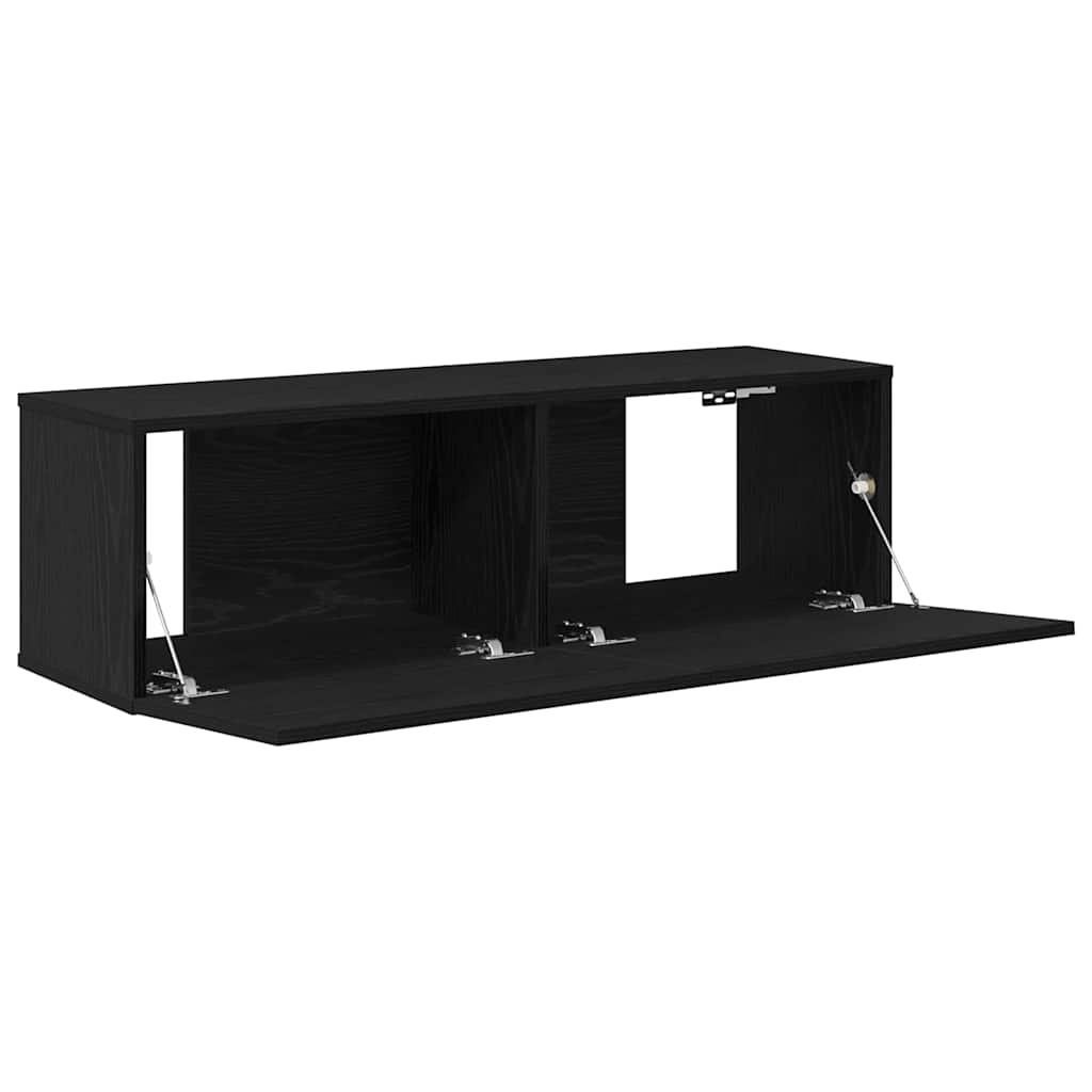 TV-skab 2 pcs Sort 100 x 30 x 30 cm Konstrueret træ