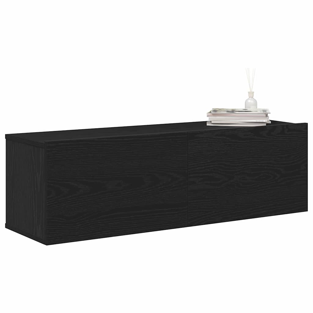 TV-skab 2 pcs Sort 100 x 30 x 30 cm Konstrueret træ