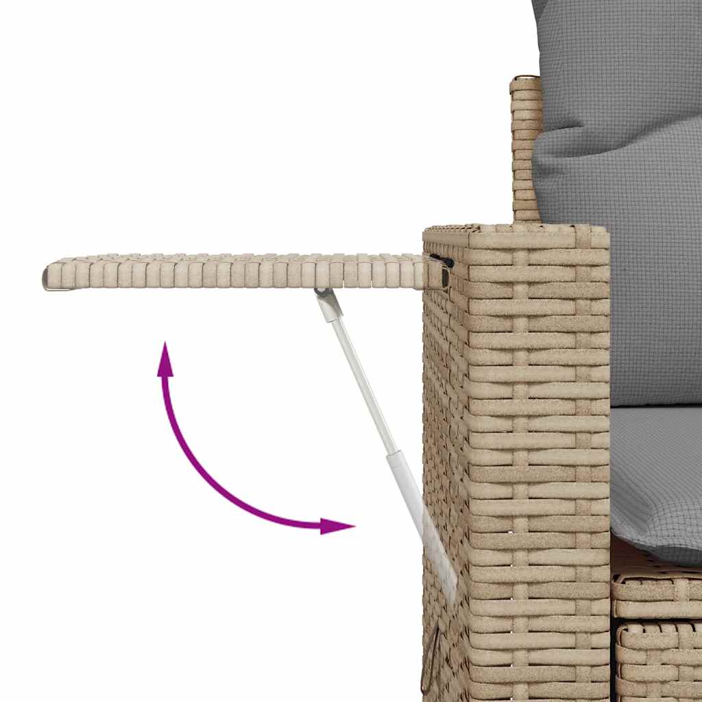 sofasæt til haven 7 dele med hynder polyrattan beige