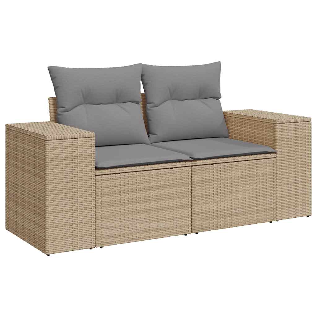 sofasæt til haven 7 dele med hynder polyrattan beige
